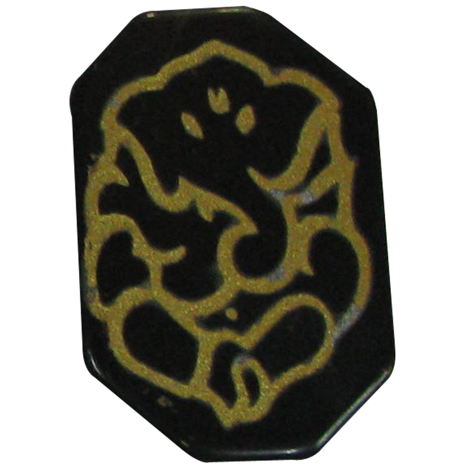 Ganesh Carved on Black Agate Gemstone - S910678
