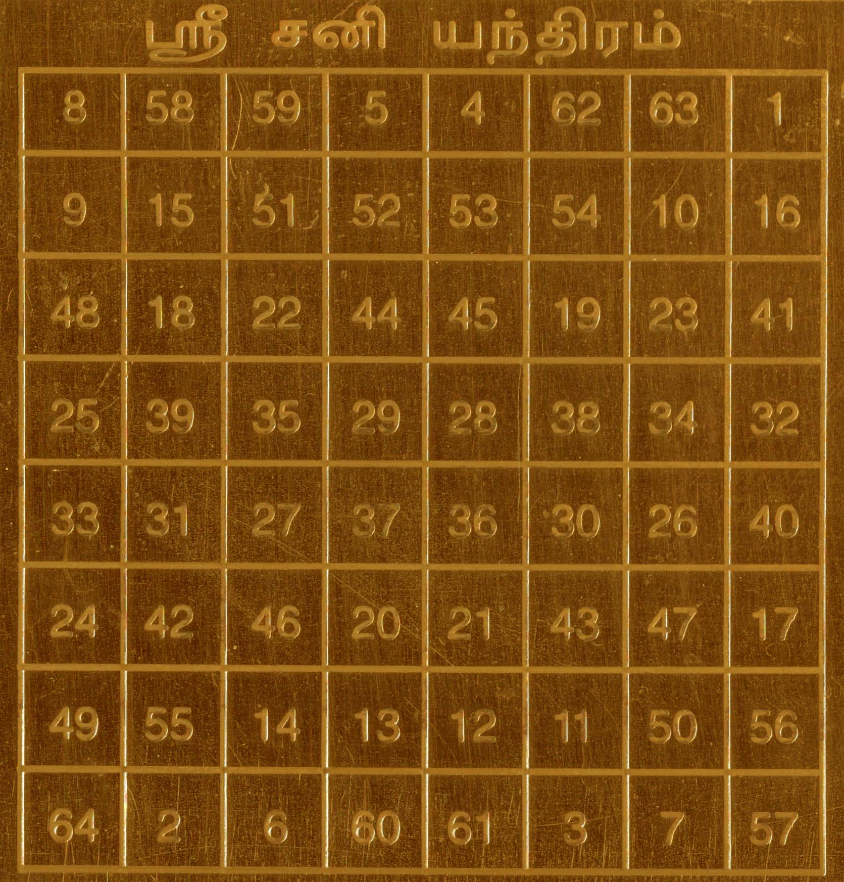 Sani Yen Yantra Shani Yantram The Planet Saturn Saneeswaran Yendram In Copper - A2106