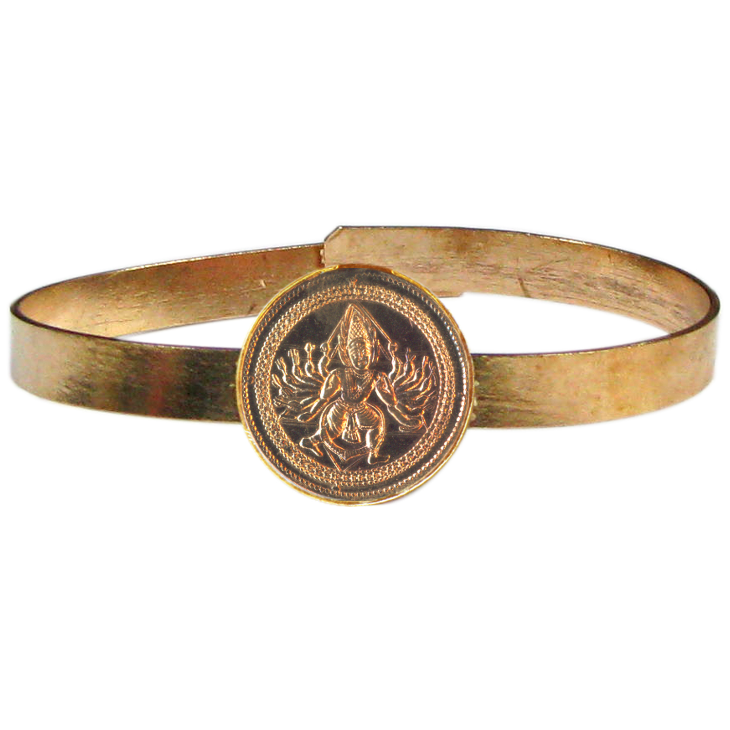 Chakkarathalwar Karthaveeryarjuna Sudharsanam Chakra Alwar Sri Sudarshana Bhagavan Adjustable Copper Bangle Bracelet - S130152-03