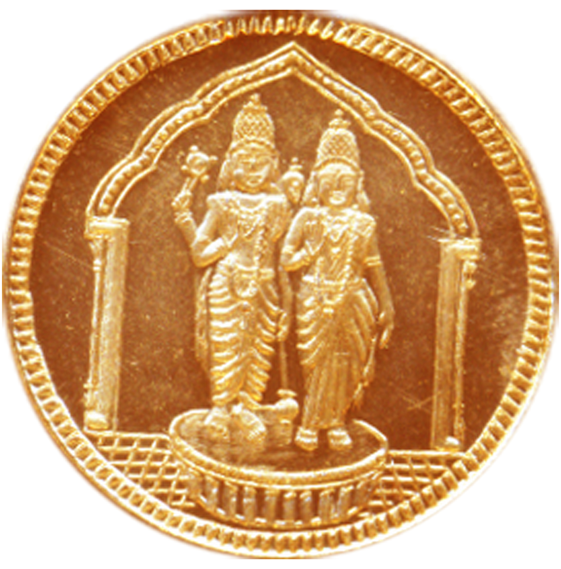 Lakshmi Narayana Lakshmi Vishnu Copper Coin - A3042-01