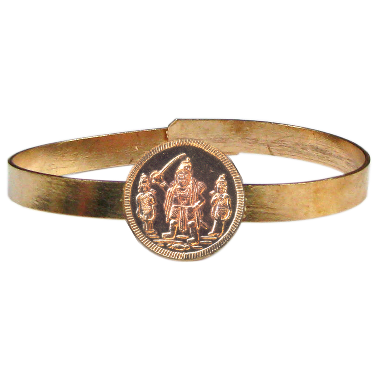 Madurai Veeran Adjustable Copper Bangle Bracelet - S130472-03