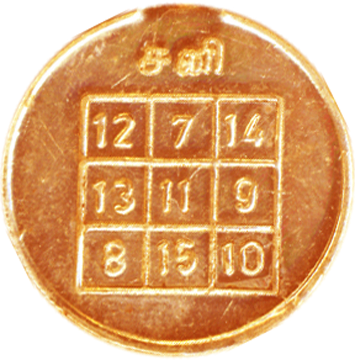 Shani Yantra The Planet Saturn Bagavan Saneeswaran Sani Grah Dosh Nivaran Santhi Copper Coin - A3063-01