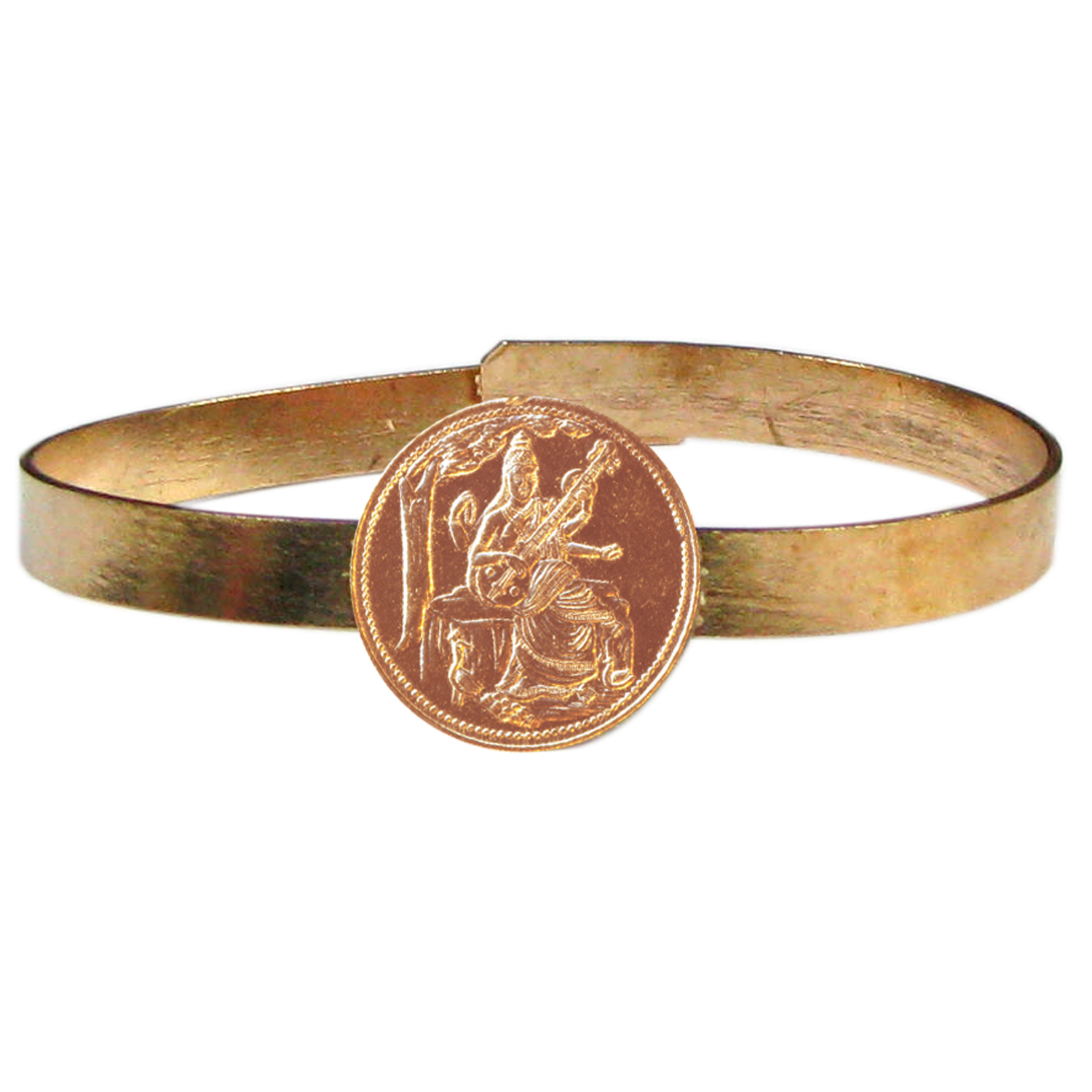 Saraswathi Saraswati Devi Adjustable Copper Bangle Bracelet - S130642-03