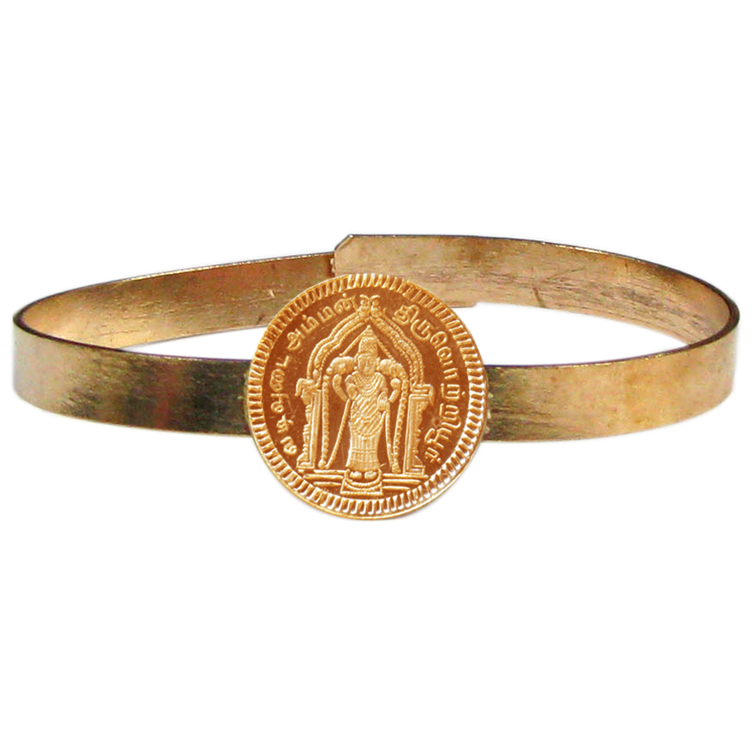 Vadivudai Amman Adjustable Copper Bangle Bracelet - S130782-03