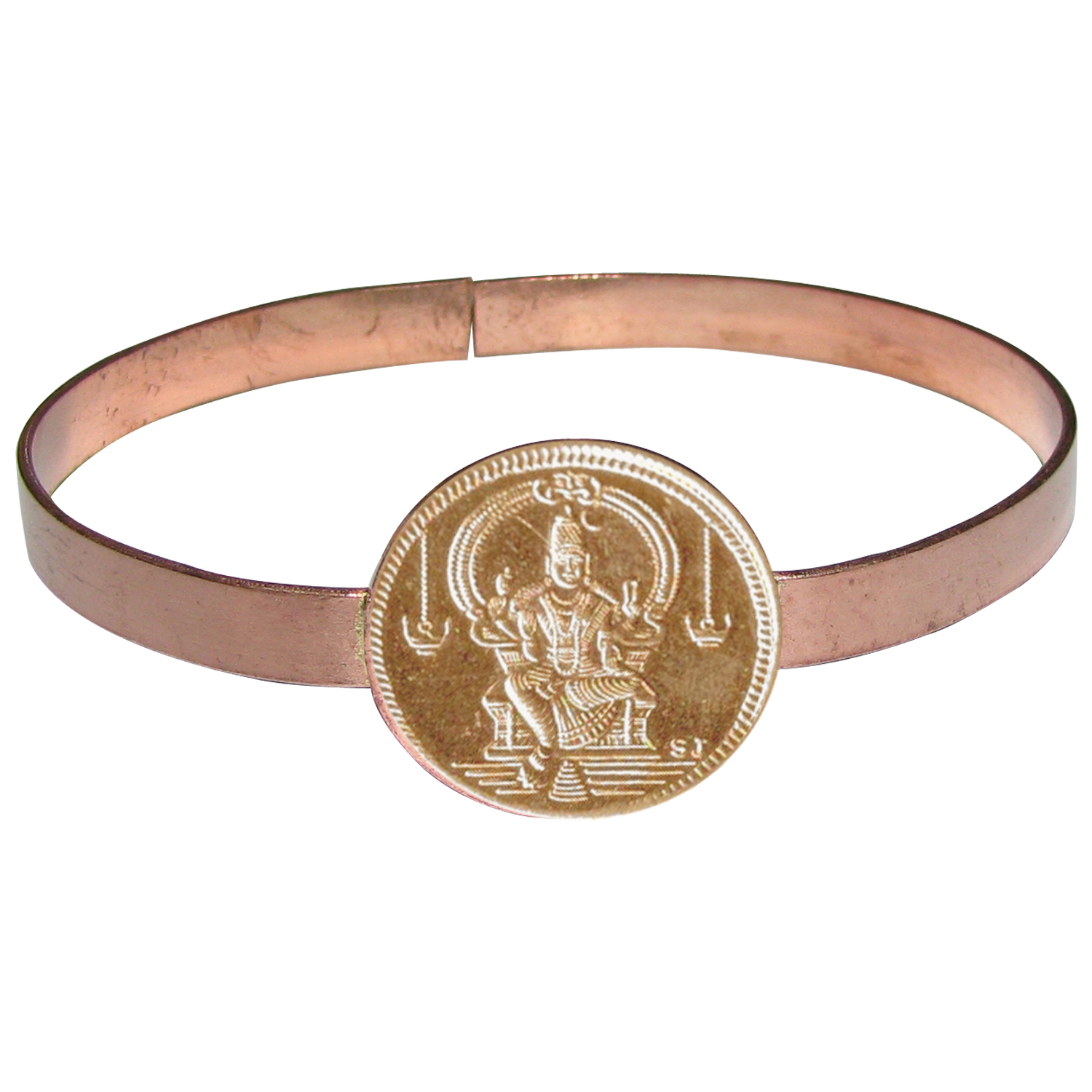 Bhuvaneshvari Bhuvaneshwari Durga Mahavidya Adi Parashakti Parvati Adjustable Copper Bangle Bracelet - A3117-03