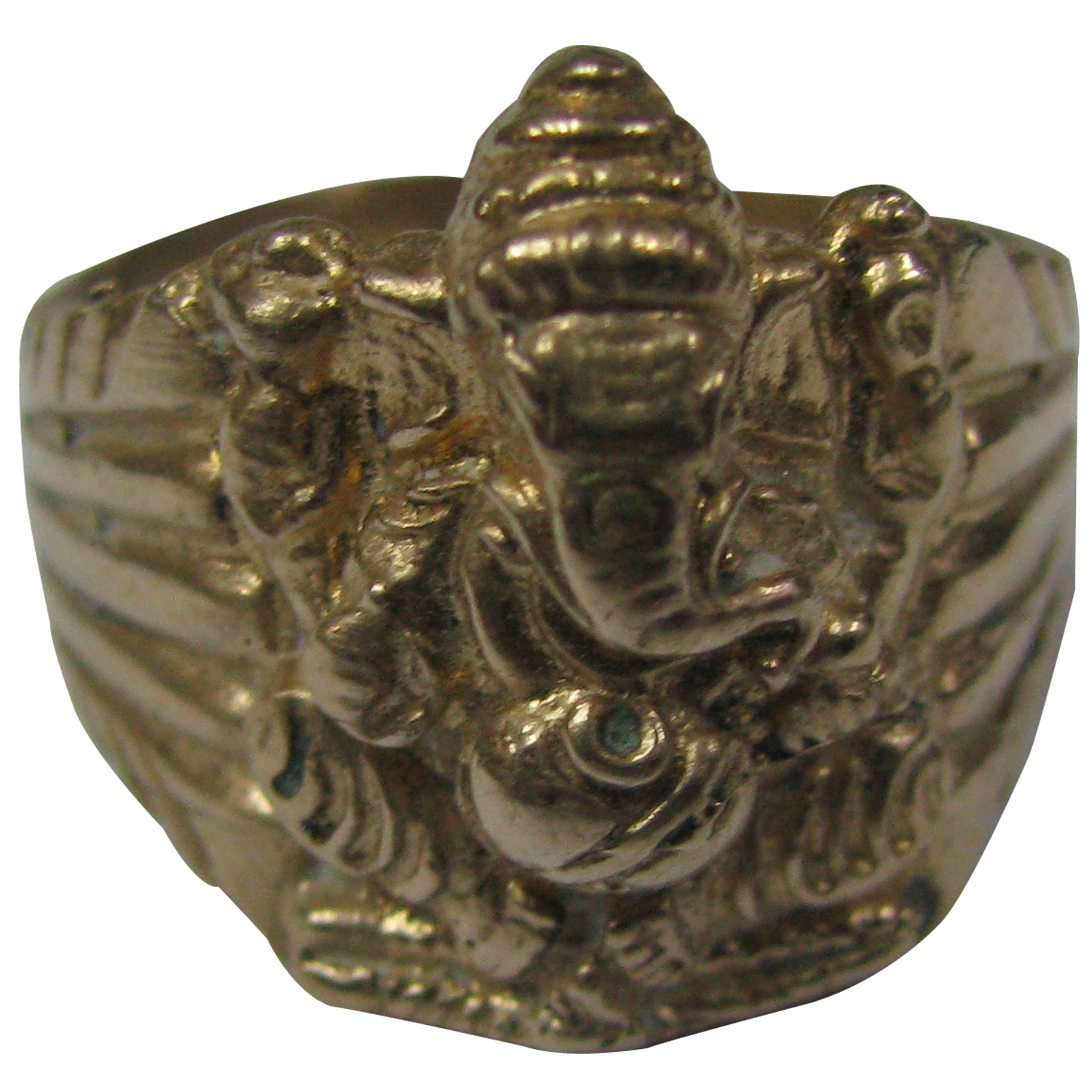 Aadhyathmika Aimpon Panchalogam Ganapathi Ring Panchaloha Vinayagar Ring (5 Metals Panchadhatu) Ganesha Ring - A4396