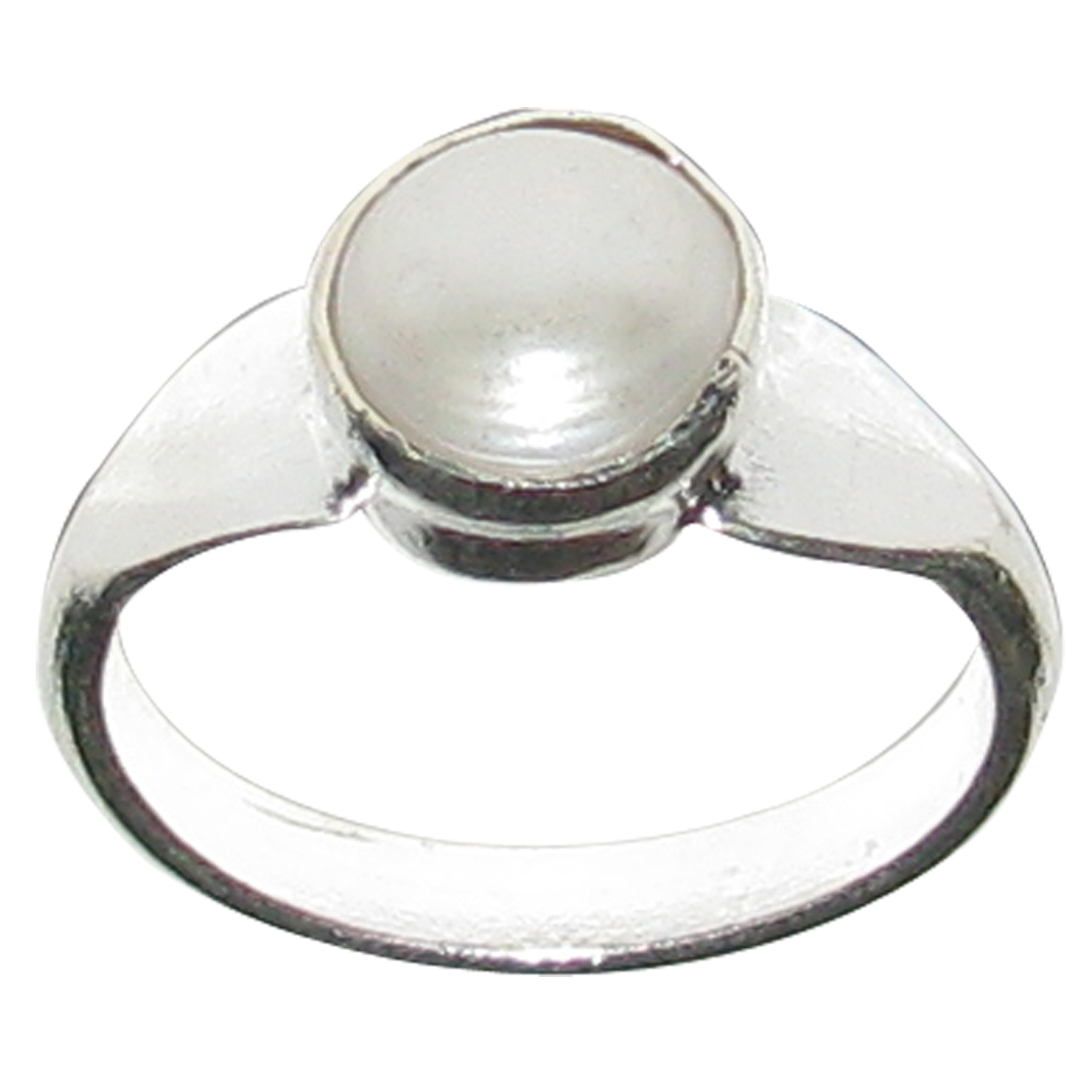 Natural Pearl Moti Ring White Metal Ring - A4478