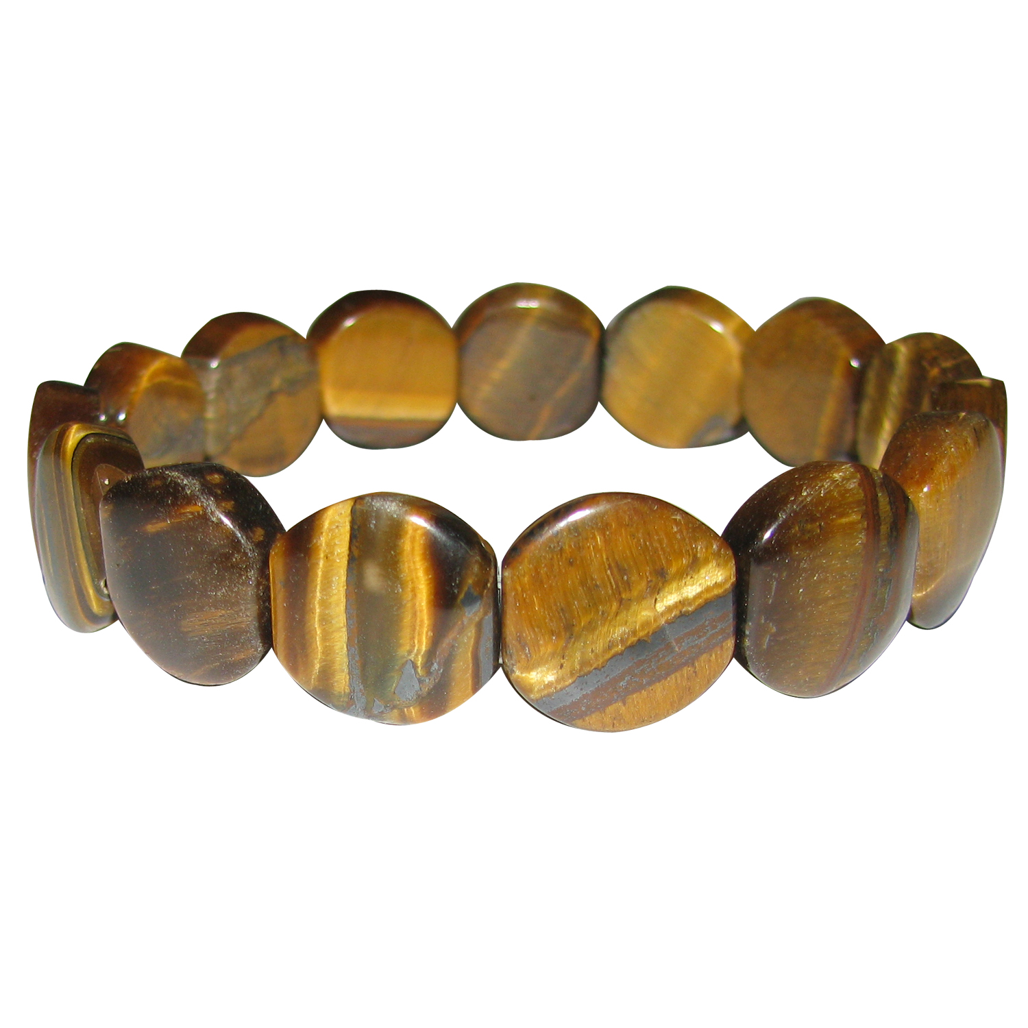 Reiki Energized Tiger Eye Oval Crystal Gemstone Bracelet "Stone of Protection & Harmony" - A4558
