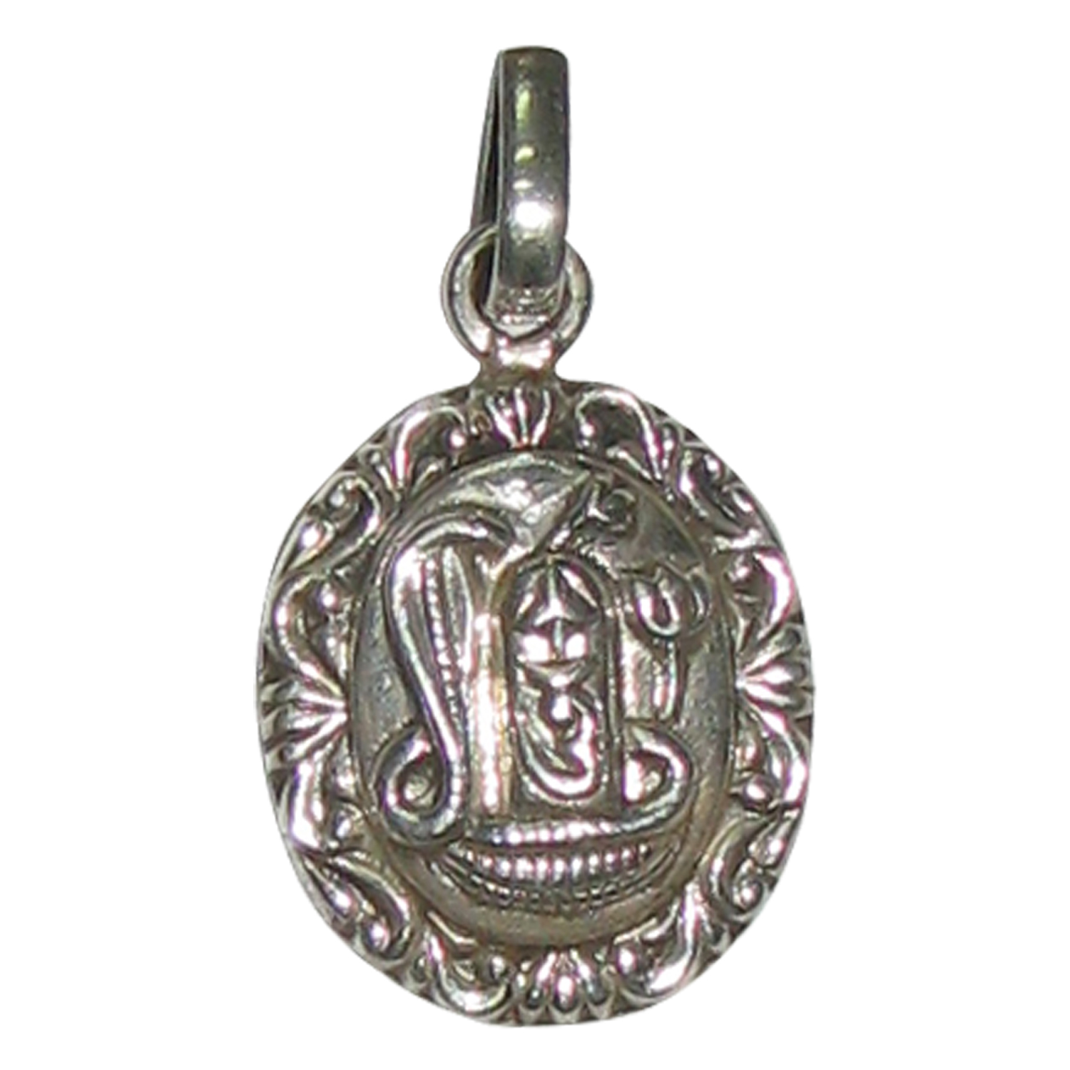 S946078 - Aadhyathmik Shivling With Snake Silver Pendant 1.5inch 4gram