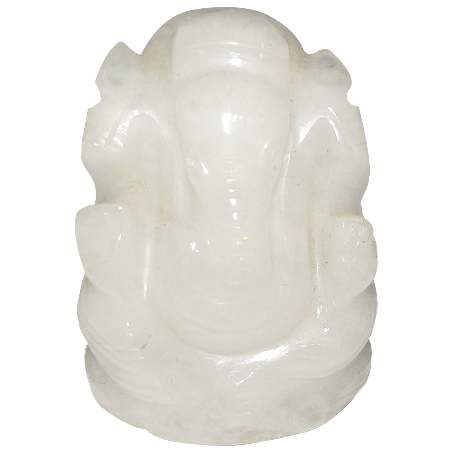 White (Swetha) Agate Ganesha Safed Ganapathi Idol Hand Crafted - S946088