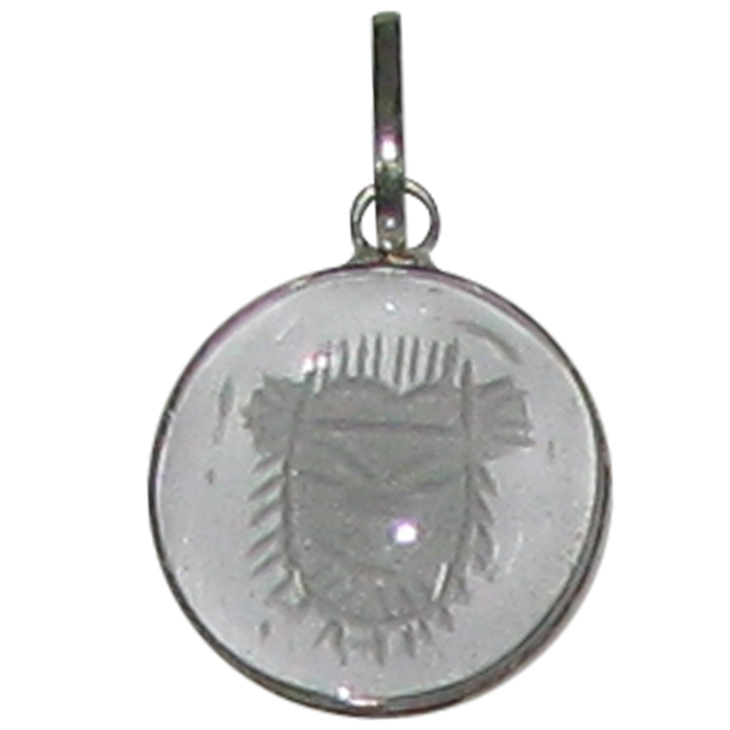 Sinh Simha Rasi Leo Zodiac Sun Sign Handcrafted Round Crystal Pendant - A4657-05