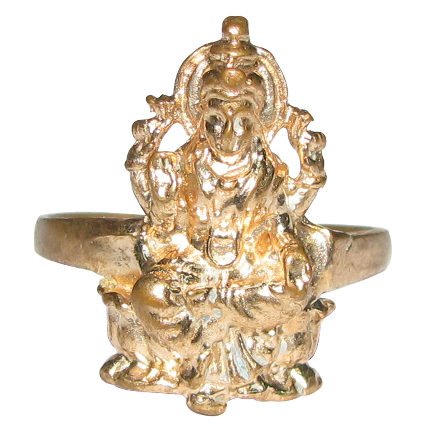 Aadhyathmika Aimpon Panchalogam Maha Lakshmi Ring Panchaloha Laxmi Devi Ring (5 Metals Panchadhatu) - A4726