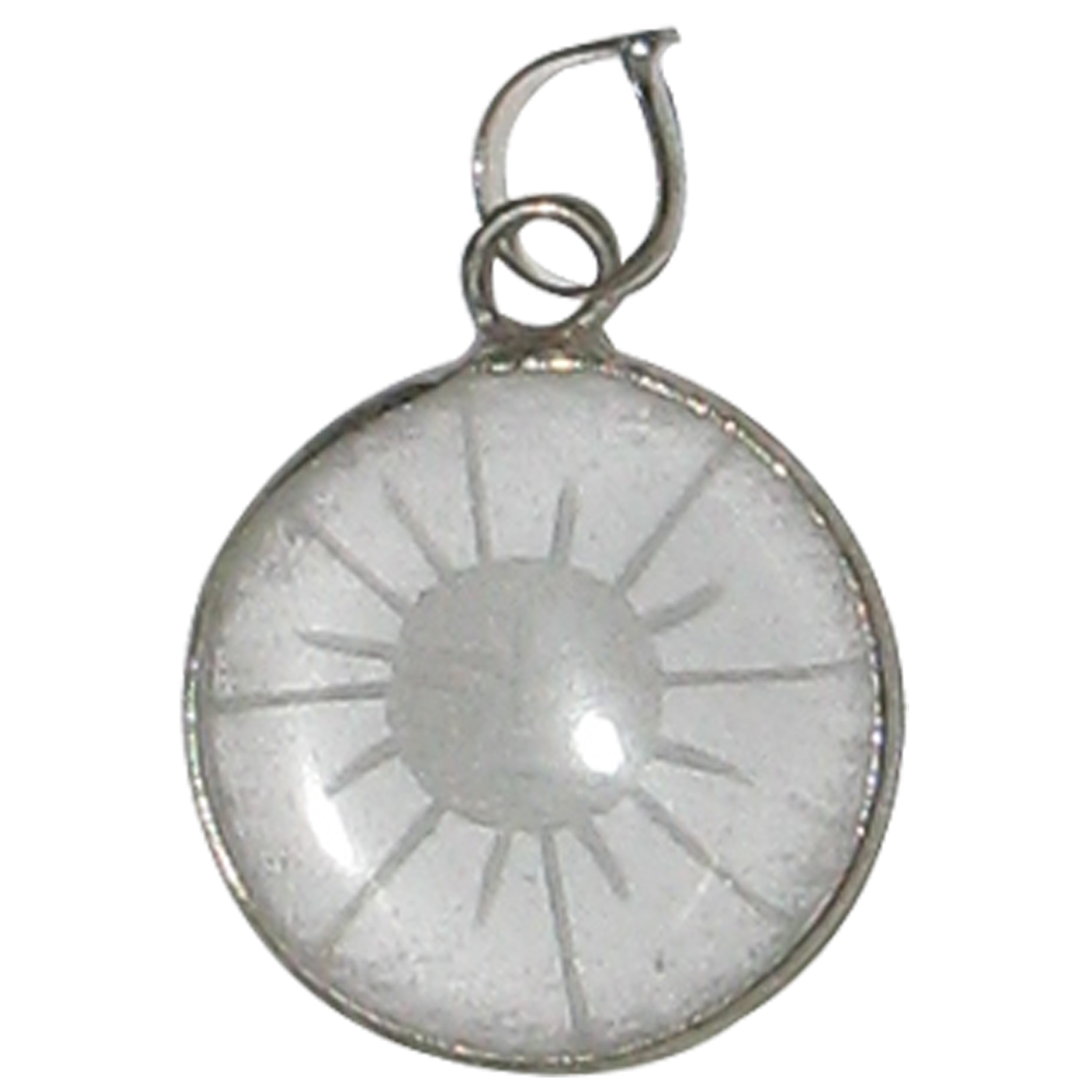 Crystal Surya Hand Carved Sun Adinarayana Pendant - A4735