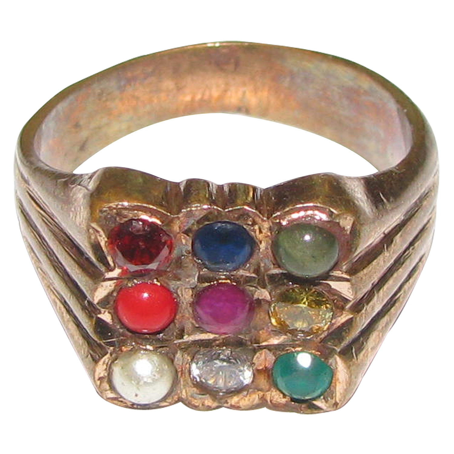Aadhyathmik Aimpon Panchalogam Nav Grah Ring Panchaloha NavaGraha Ring (5 Metals Panchadhatu) - S347952