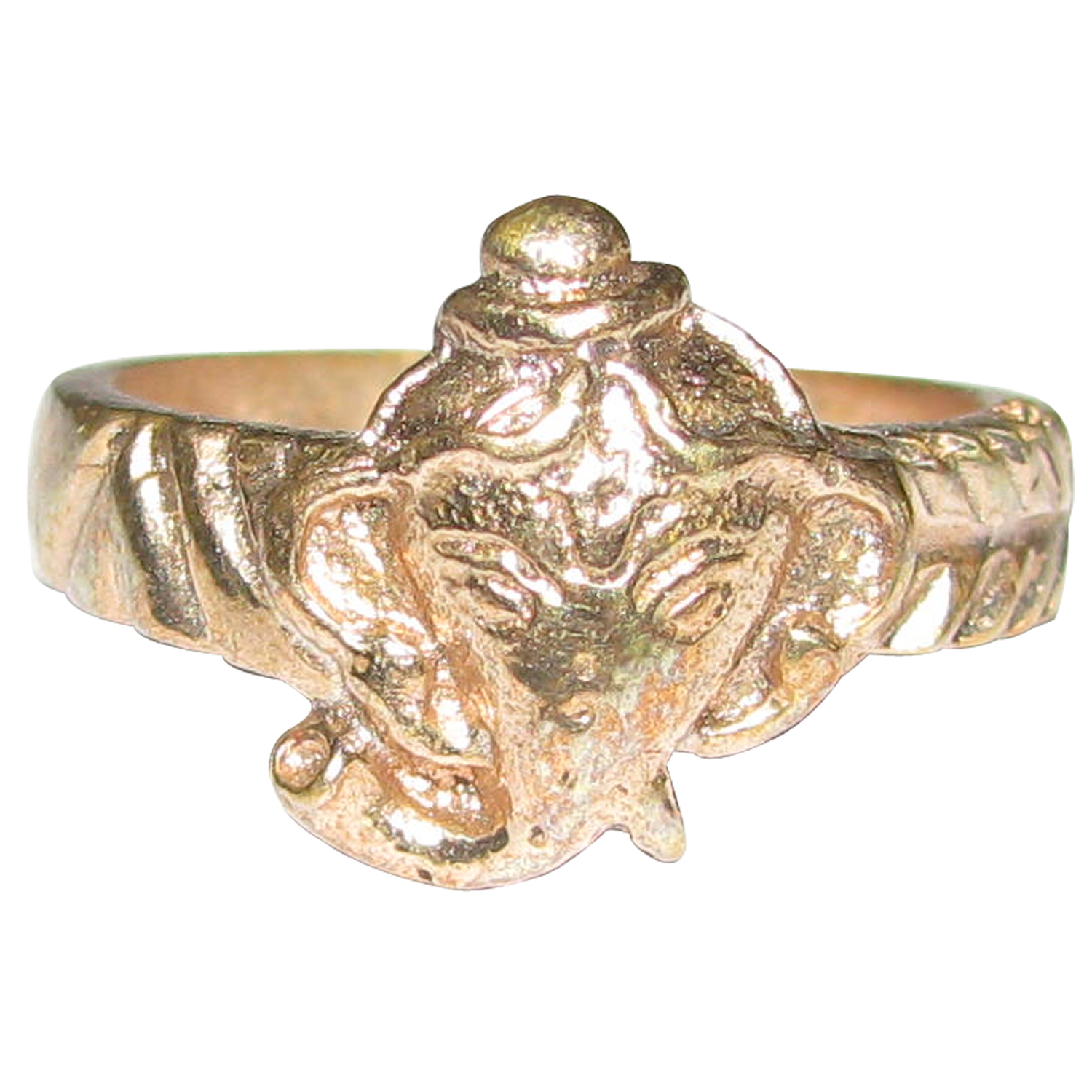 Aadhyathmik Aimpon Panchalogam Valampuri Vinayagar Ring Panchaloha Dakshinavarti Ganesh Ring (5 Metals Panchadhatu) - A4845