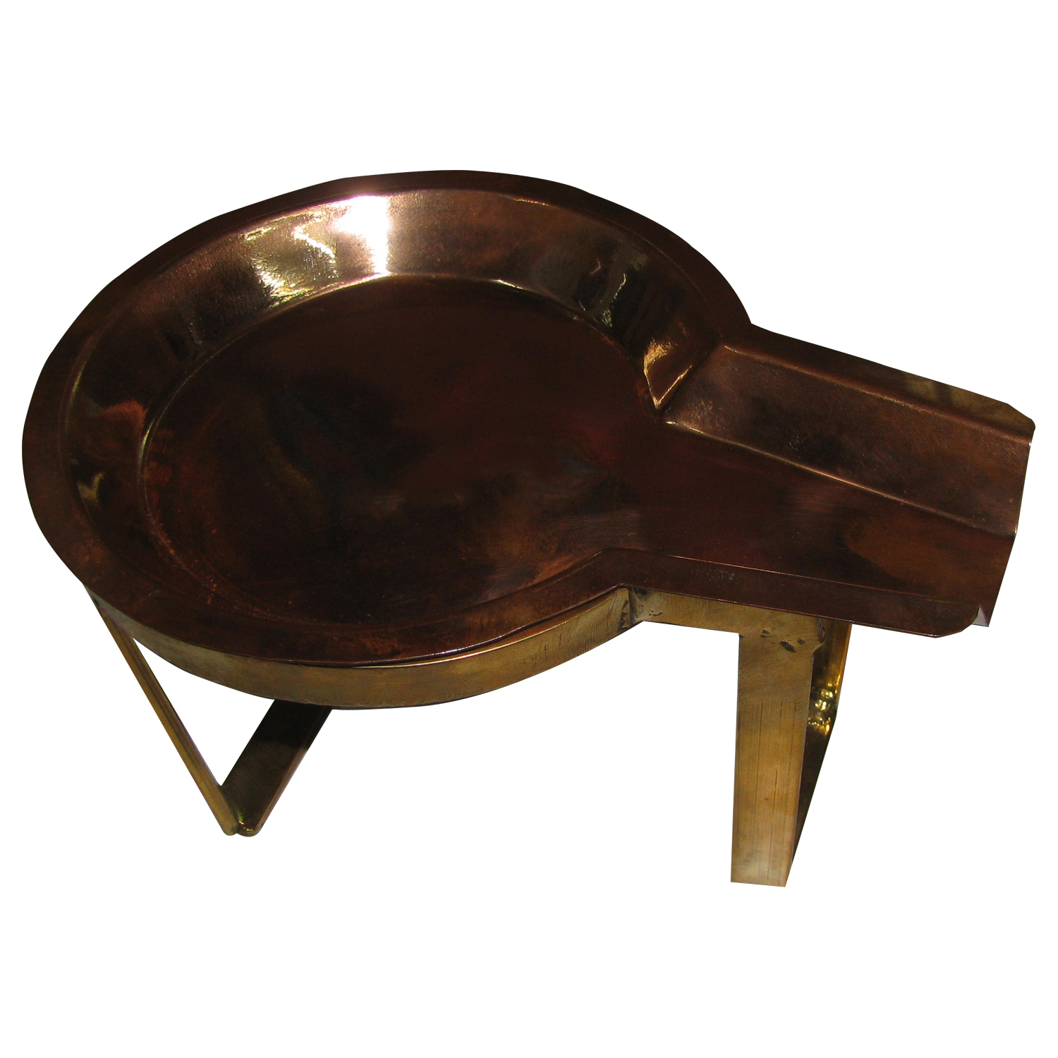 Aadhyathmik Thirumanja Tray Abhishek Copper For Puja With Brass Stand - A6009