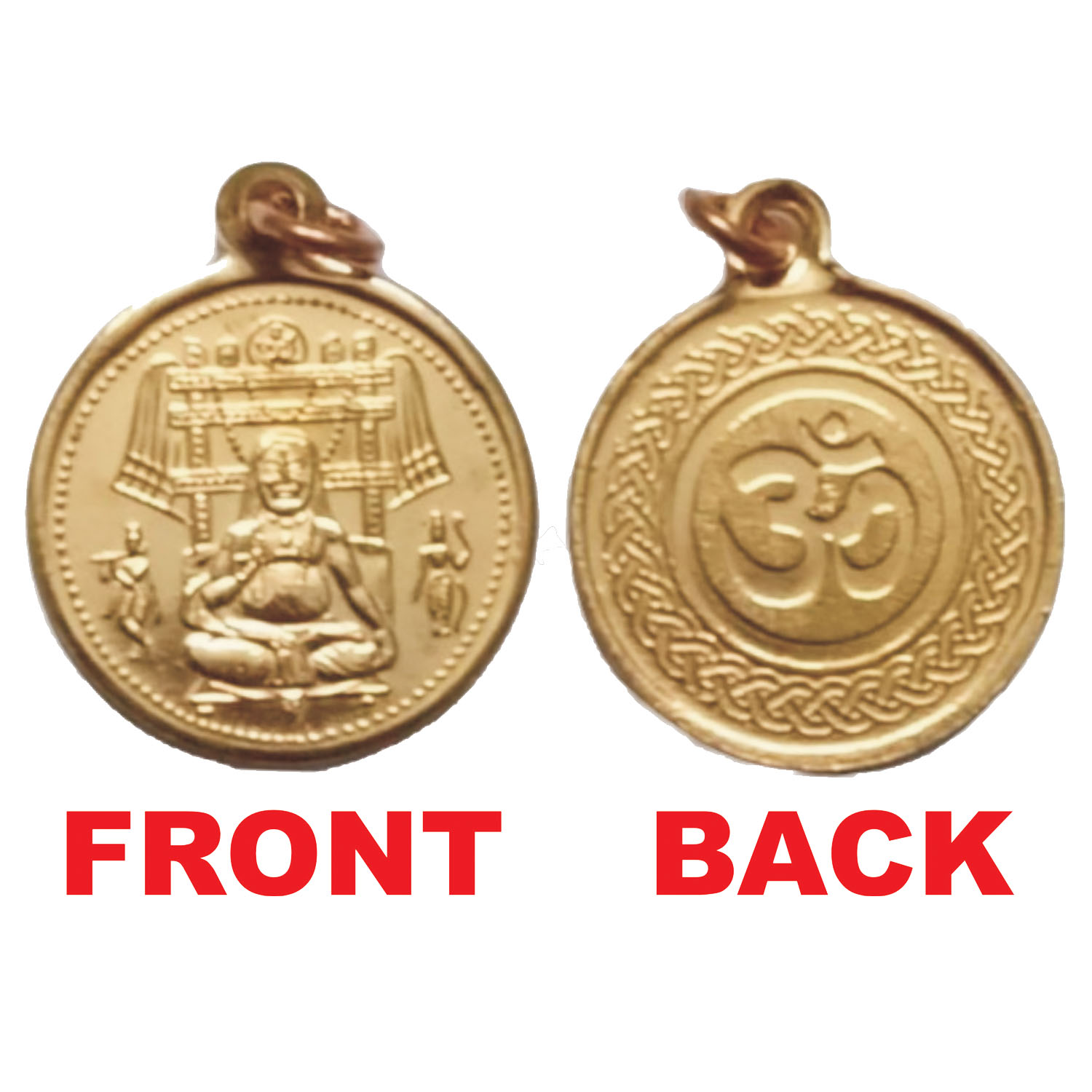 Aadhyathmik Guru Raghavendra Swamy Copper Pendant Ragi Rupu Taamba Kavach Taamra Ceppu Locket - S730573-02