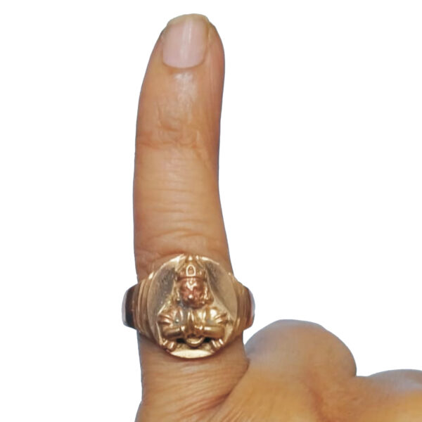 Aadhyathmika Aimpon Panchalogam Bhaktha Anjaneya Ring Panchaloha Baktha Hanuman Ring (5 Metals Panchadhatu) - A4828