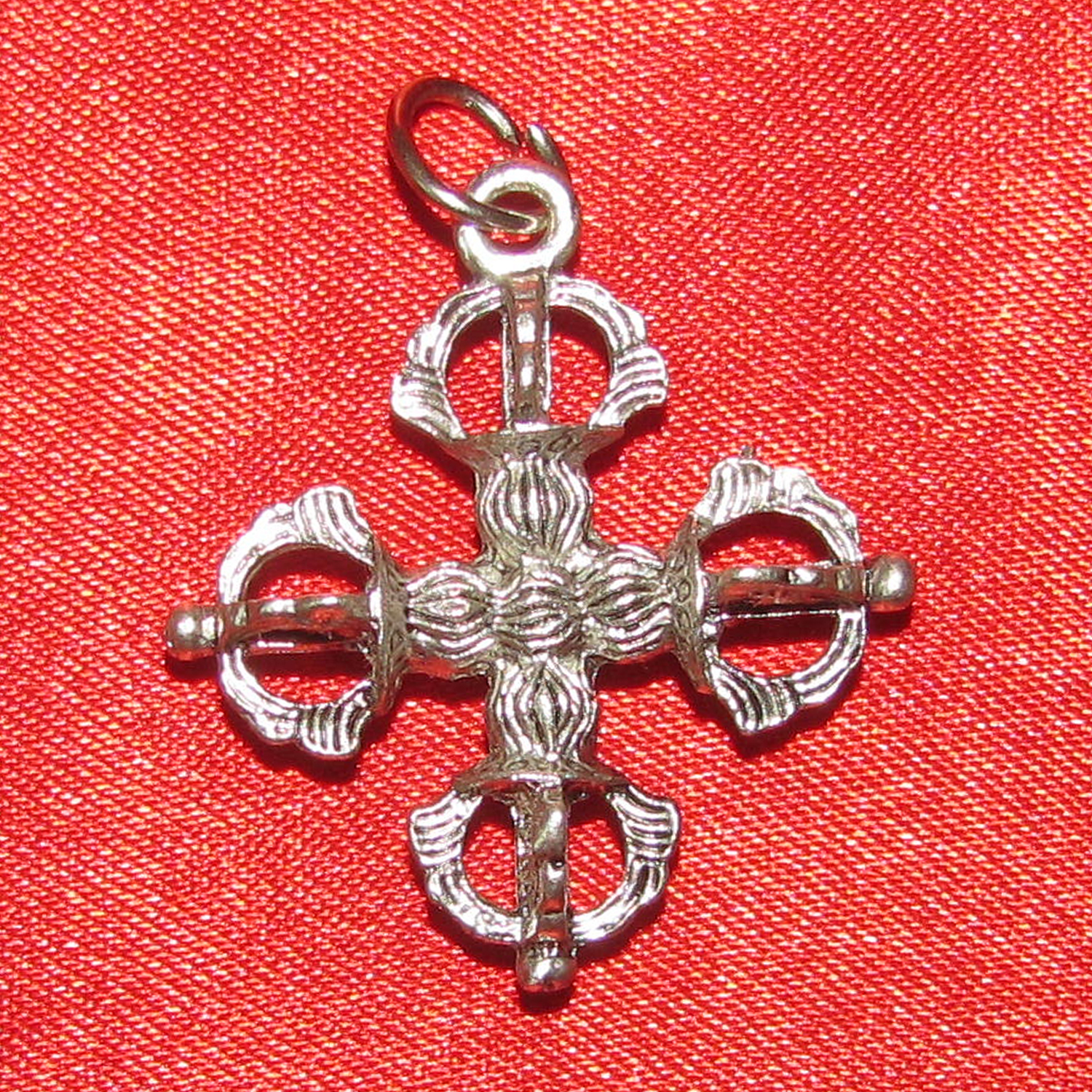 Aadhyathmik Dwi Vajra Pendant For Good Knowledge and Memory Power Benefits Temple Priests, Astrologers, Service Oriented People, Authors - S9058-134