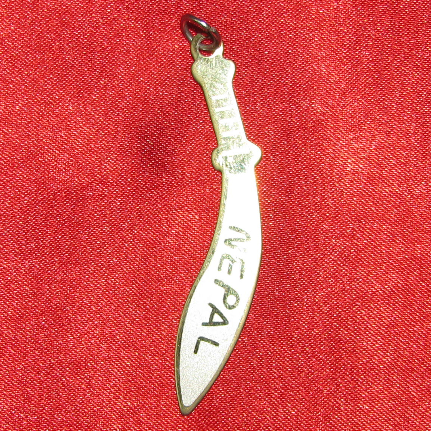 Aadhyathmik Nepal Gurkha Kukri Kathi Kavacham White Metal Pendant For Health and Longevity, Luxeries, Dignity, Courage, Prosperity, Removes All kind of Fears - 2.5inch 5grams - S9058-137