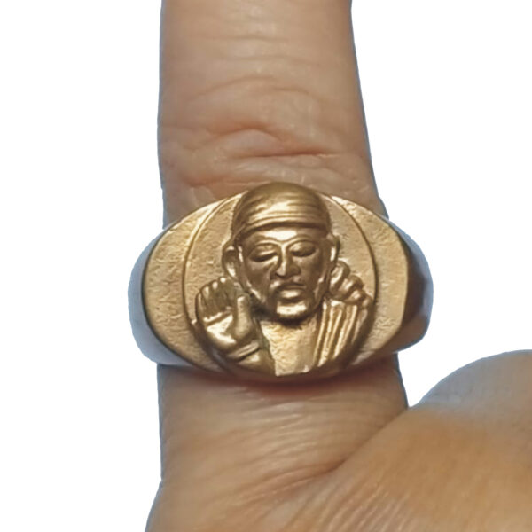 Aadhyathmika Aimpon Panchalogam Sai Baba of Shirdi Ring Panchaloha Sri Shirdi Sai Baba Ring (5 Metals Panchadhatu) - A4394