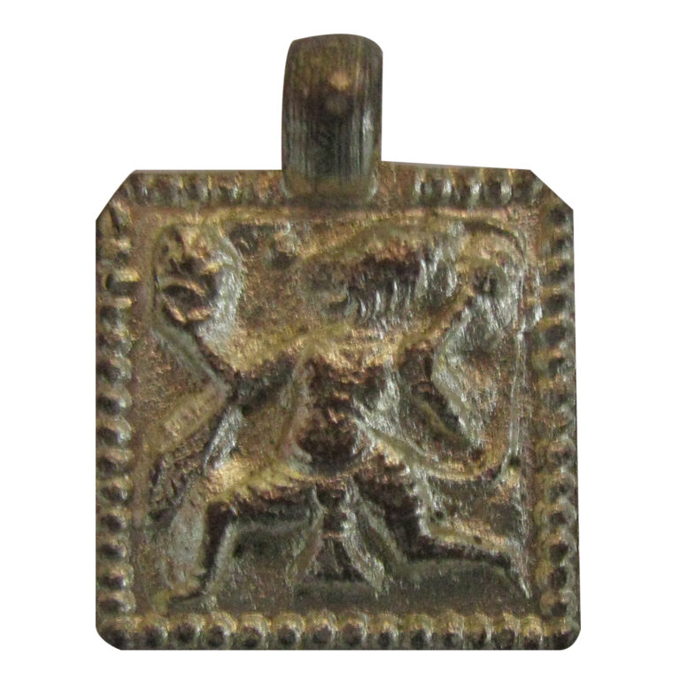 S963938 – Aadhyathmik Antique Hanuman Kavach Anjaneyar Pendant 1inch 6grams White Metal